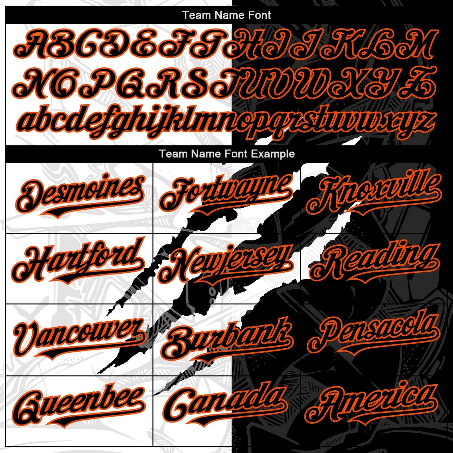 Custom Graffiti Pattern Black-Orange 3D Scratch Authentic Baseball Jersey baseball jersey product view 4
