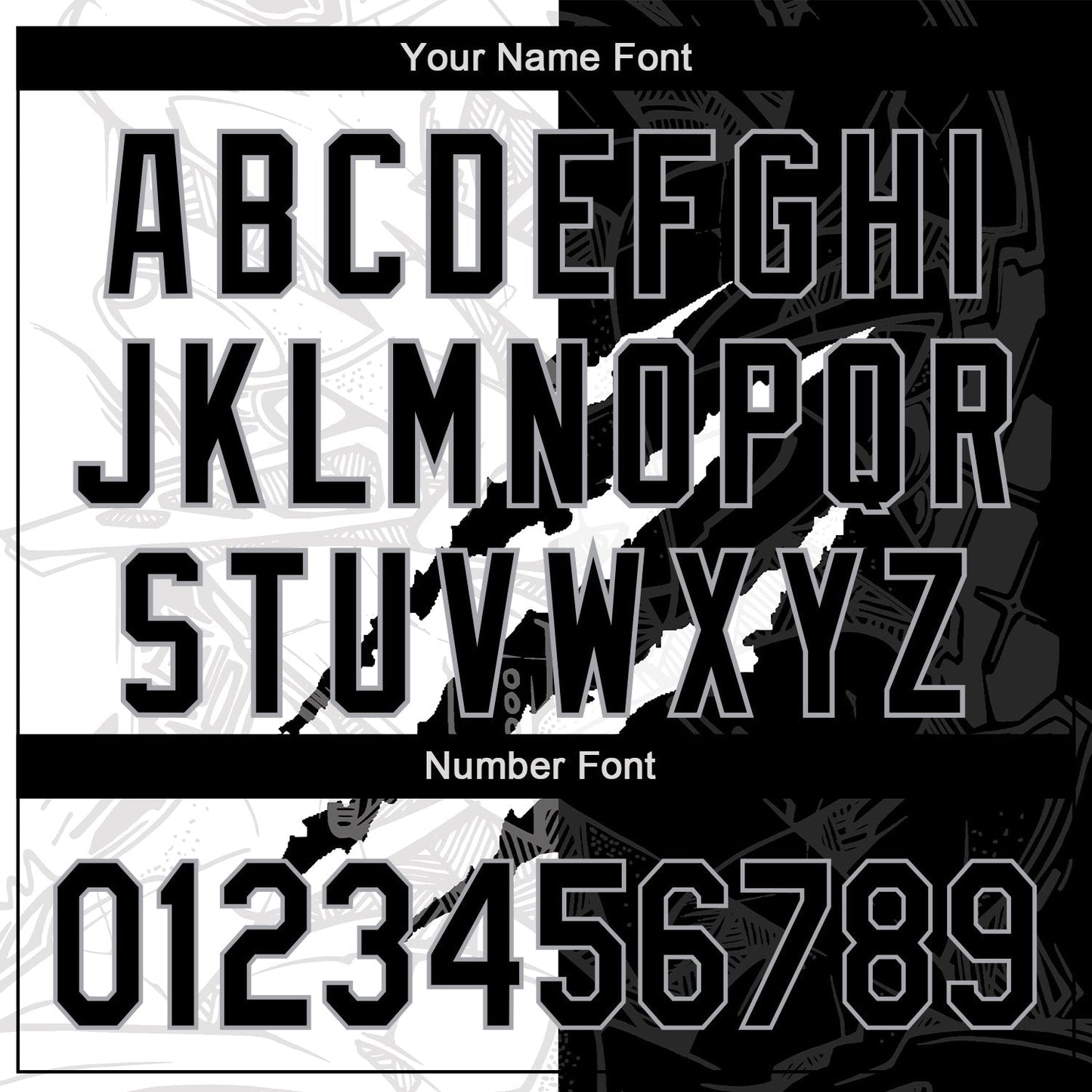 Custom Graffiti Pattern Black-Gray 3D Scratch Authentic Baseball Jersey baseball jersey product view 5