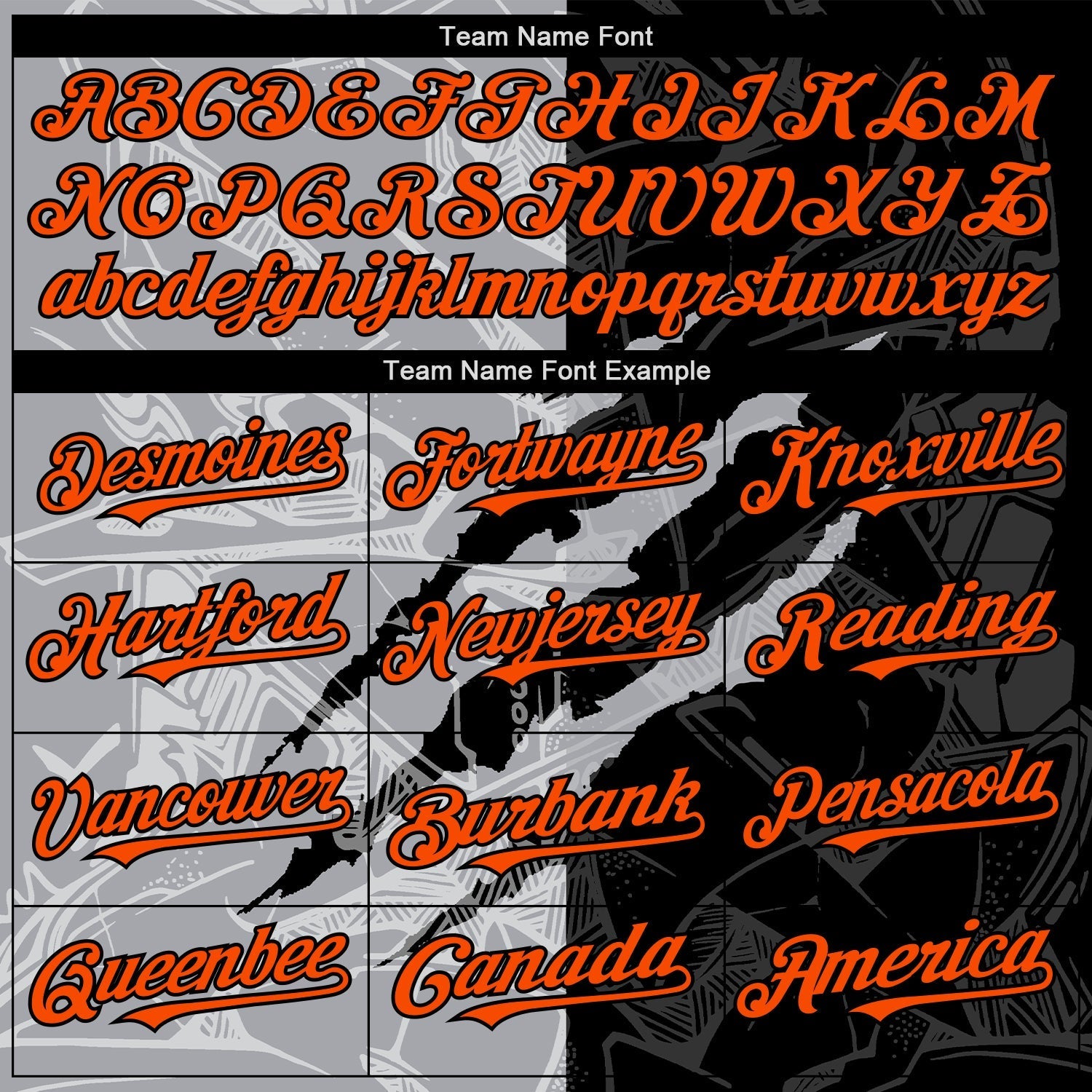 Custom Graffiti Pattern Orange Black-Gray 3D Scratch Authentic Baseball Jersey baseball jersey product view 4
