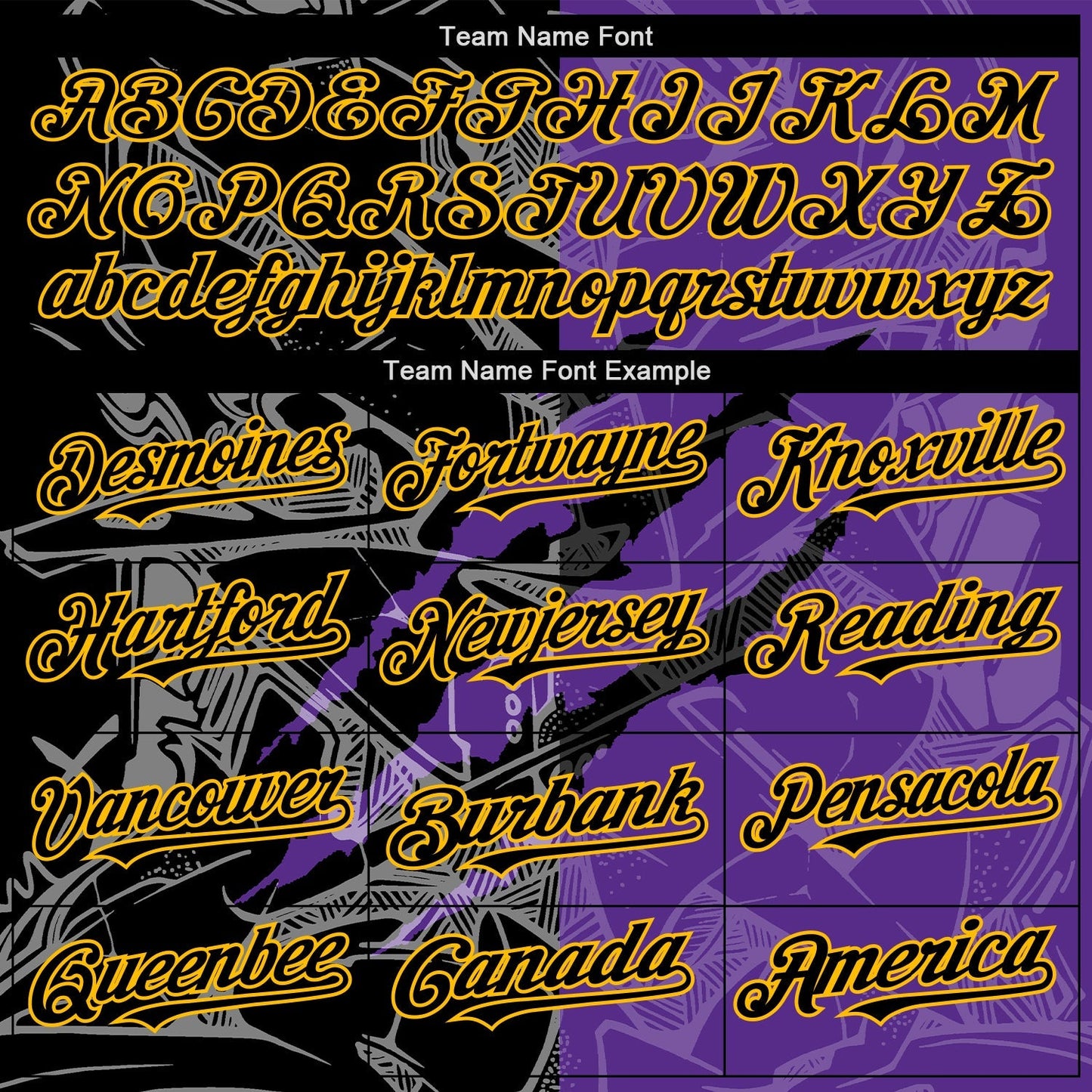 Custom Graffiti Pattern Black Purple-Gold 3D Scratch Authentic Baseball Jersey baseball jersey product view 4