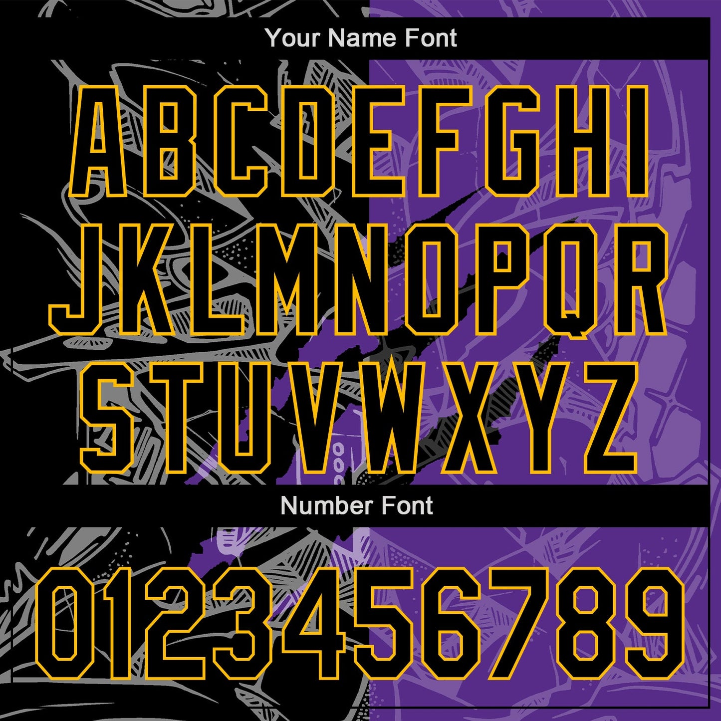 Custom Graffiti Pattern Black Purple-Gold 3D Scratch Authentic Baseball Jersey baseball jersey product view 5