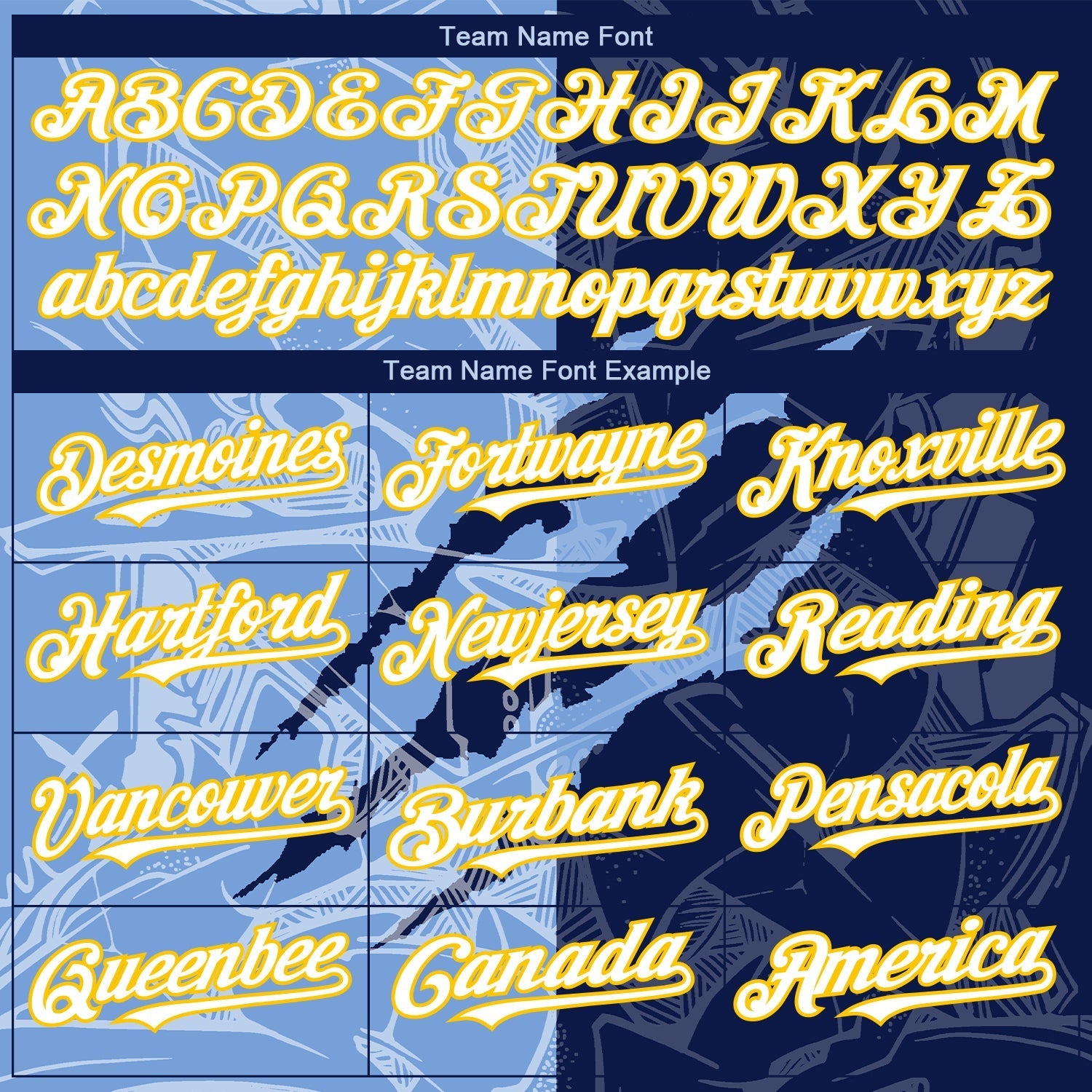 Custom Graffiti Pattern White Navy Light Blue-Yellow 3D Scratch Authentic Baseball Jersey baseball jersey product view 4