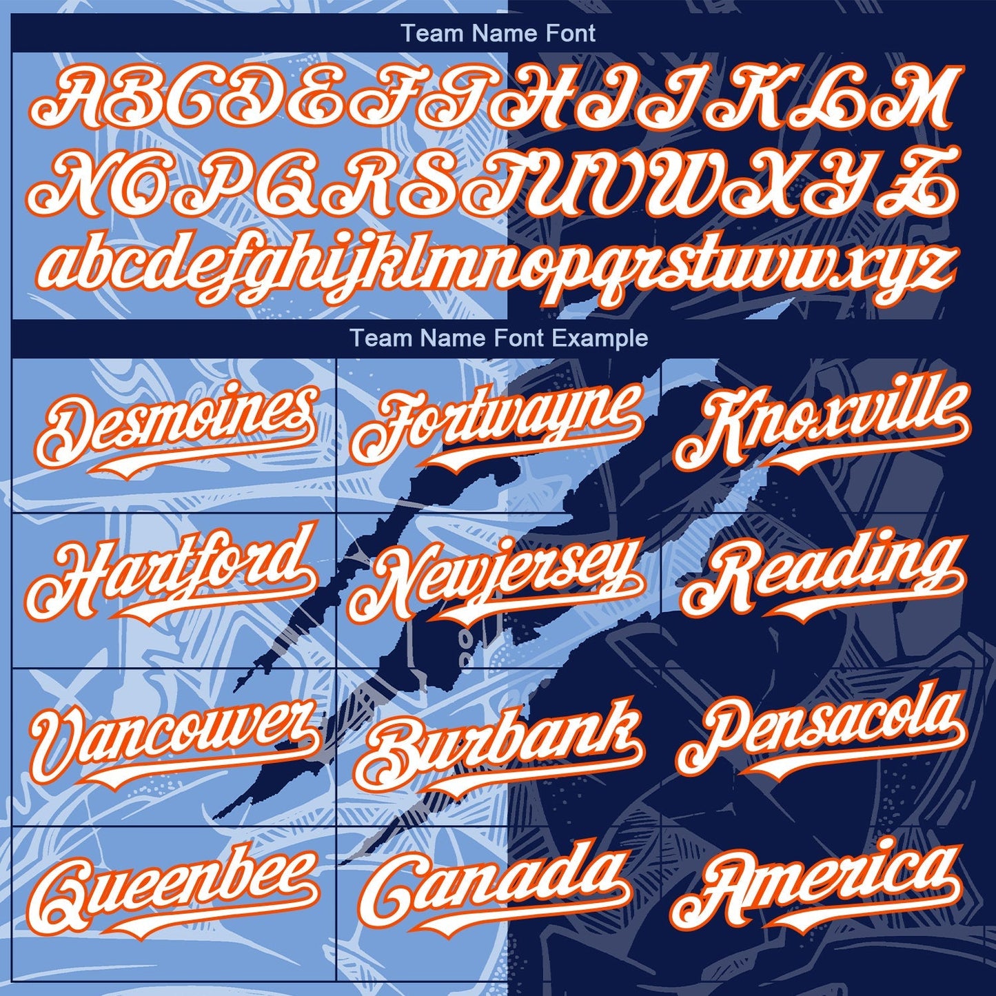 Custom Graffiti Pattern White Navy Light Blue-Orange 3D Scratch Authentic Baseball Jersey baseball jersey product view 4