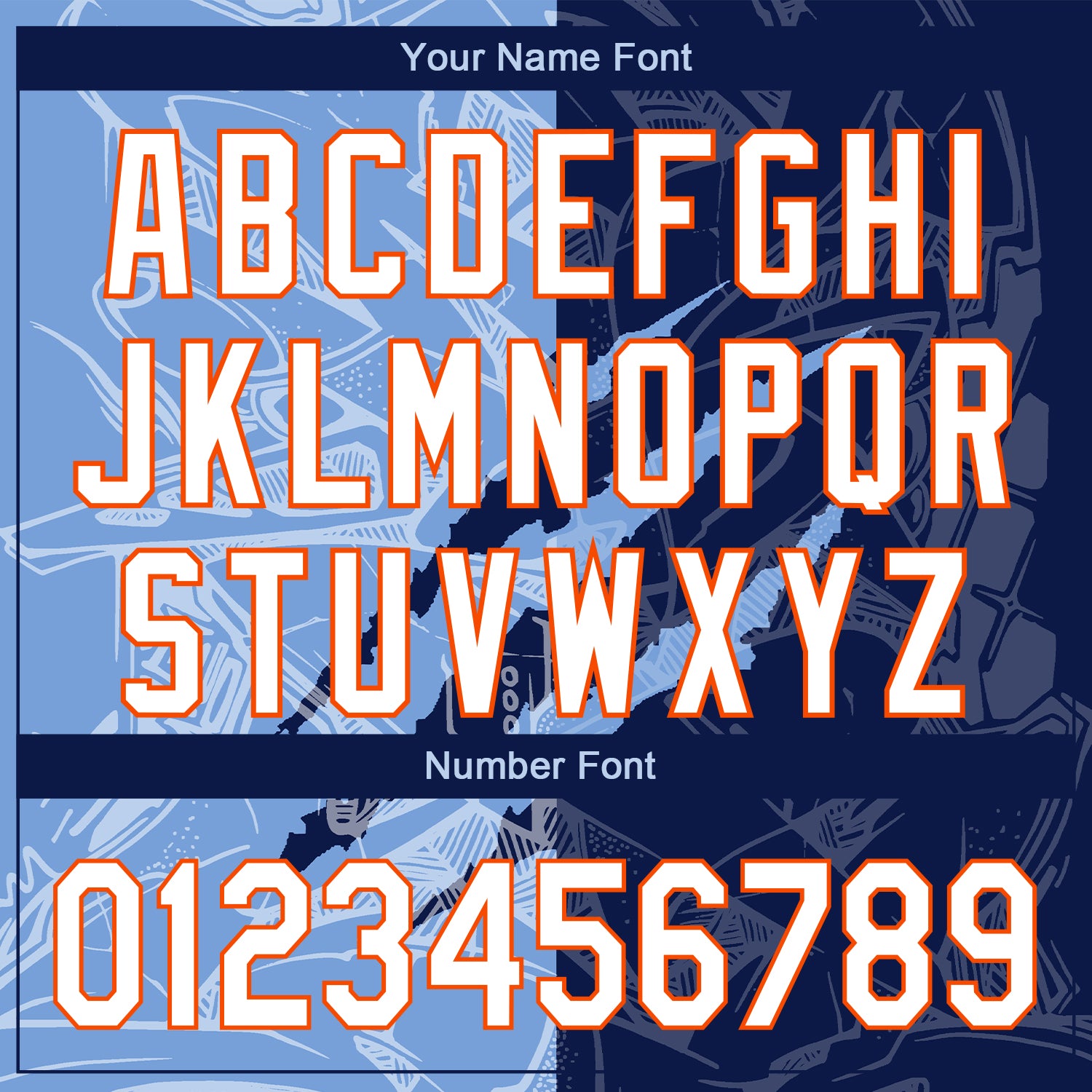 Custom Graffiti Pattern White Navy Light Blue-Orange 3D Scratch Authentic Baseball Jersey baseball jersey product view 5