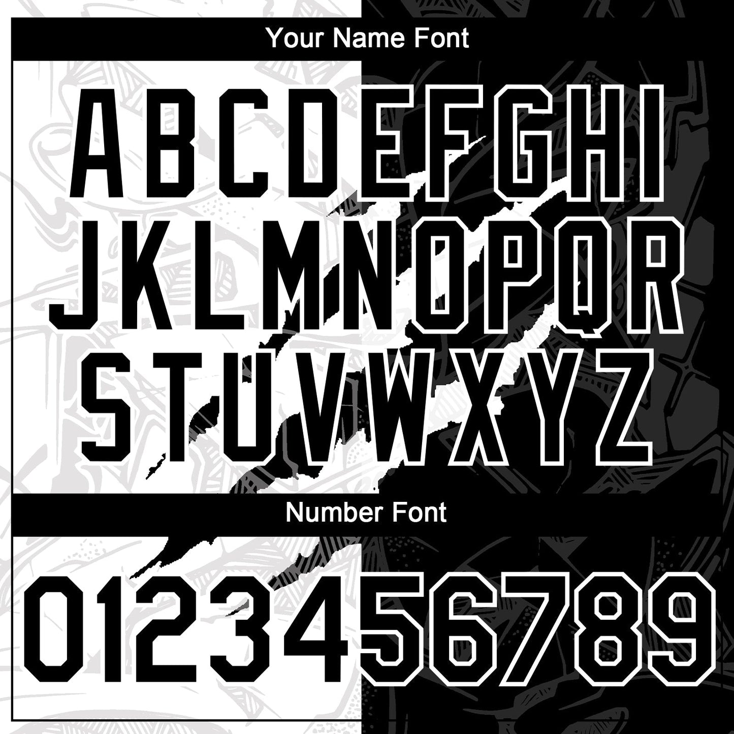 Custom Graffiti Pattern Black-White 3D Scratch Authentic Baseball Jersey baseball jersey product view 5