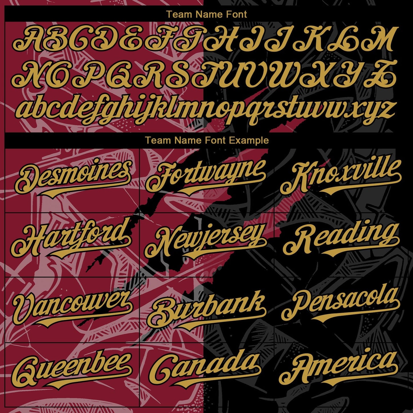 Custom Graffiti Pattern Old Gold Black-Crimson 3D Scratch Authentic Baseball Jersey baseball jersey product view 4
