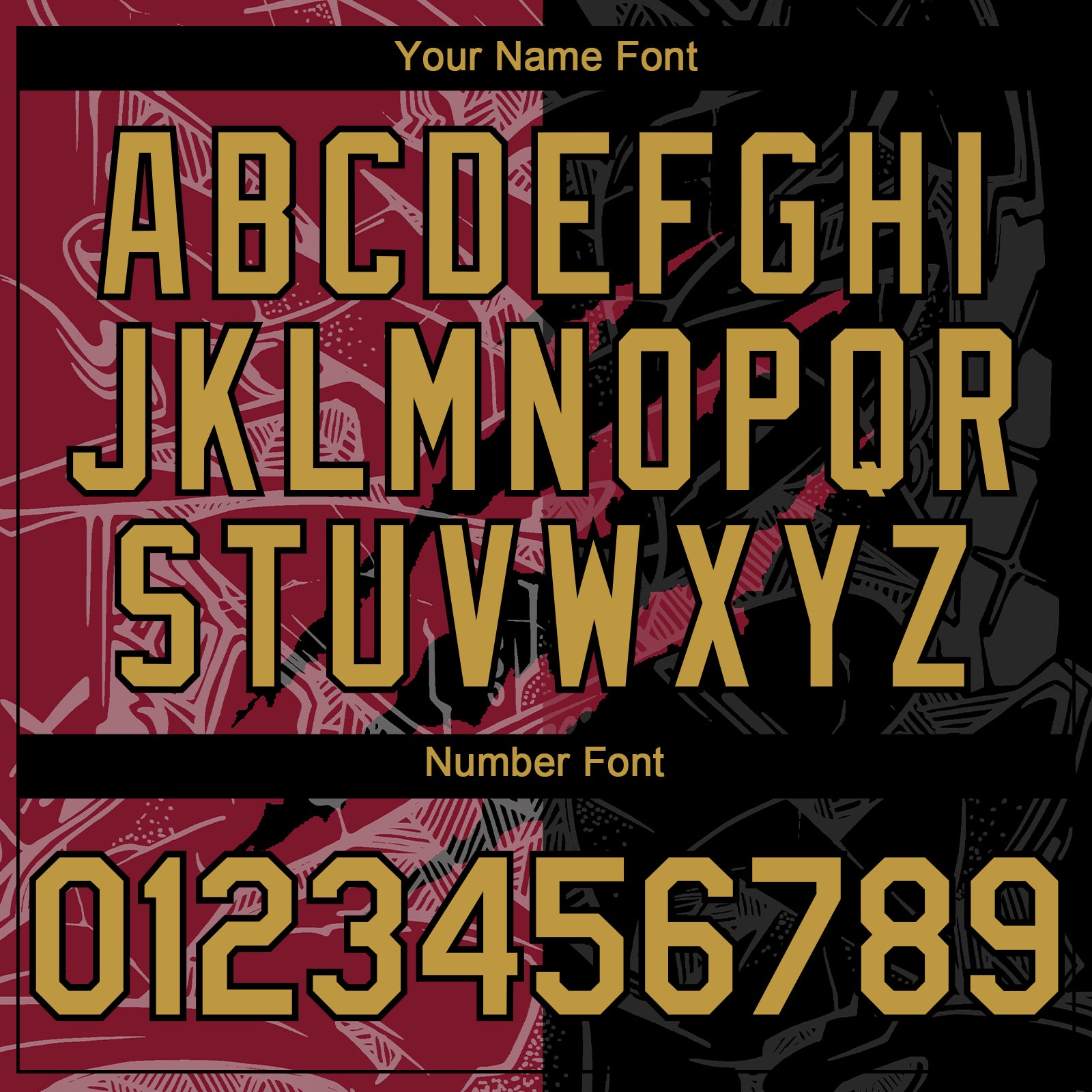 Custom Graffiti Pattern Old Gold Black-Crimson 3D Scratch Authentic Baseball Jersey baseball jersey product view 5