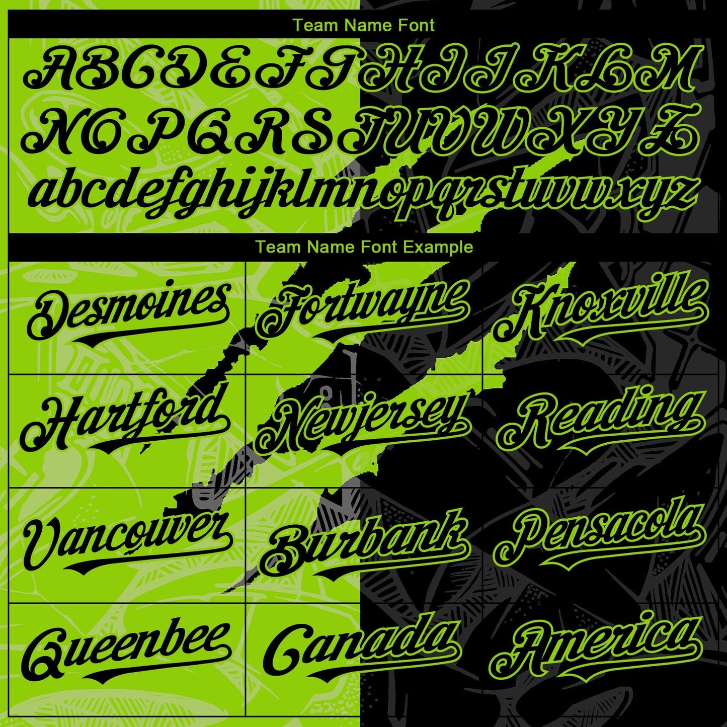 Custom Graffiti Pattern Black-Neon Green 3D Scratch Authentic Baseball Jersey baseball jersey product view 4