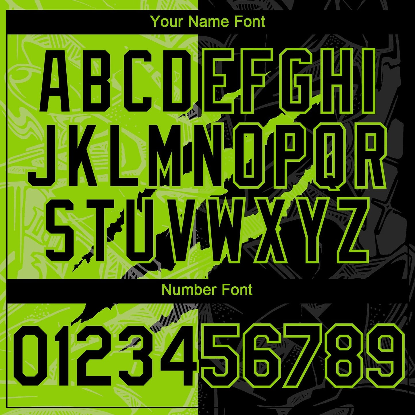 Custom Graffiti Pattern Black-Neon Green 3D Scratch Authentic Baseball Jersey baseball jersey product view 5