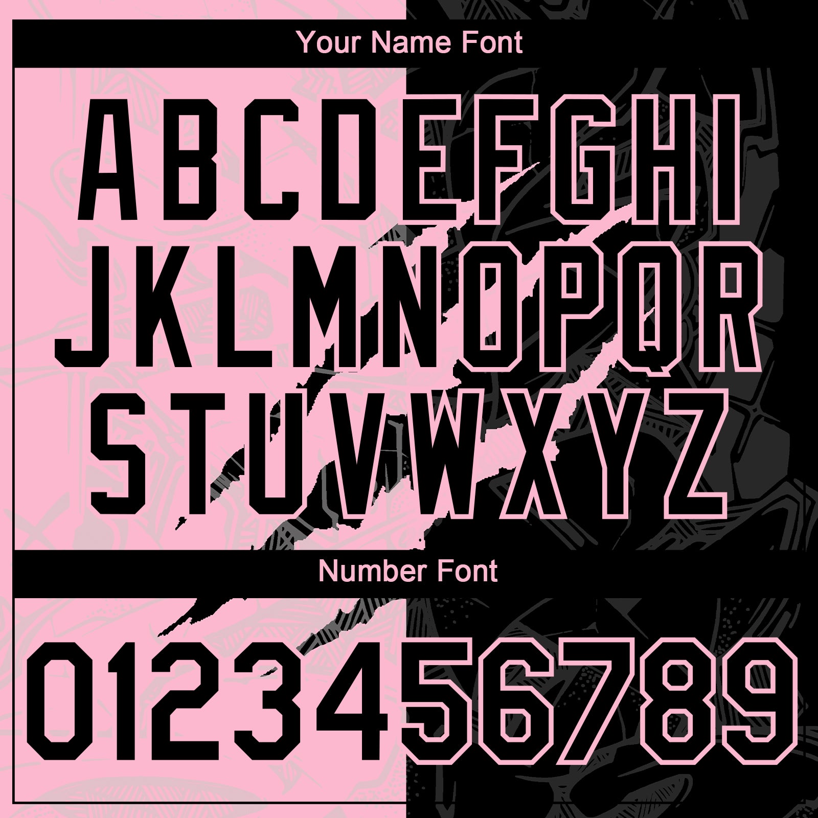 Custom Graffiti Pattern Black-Light Pink 3D Scratch Authentic Baseball Jersey baseball jersey product view 5