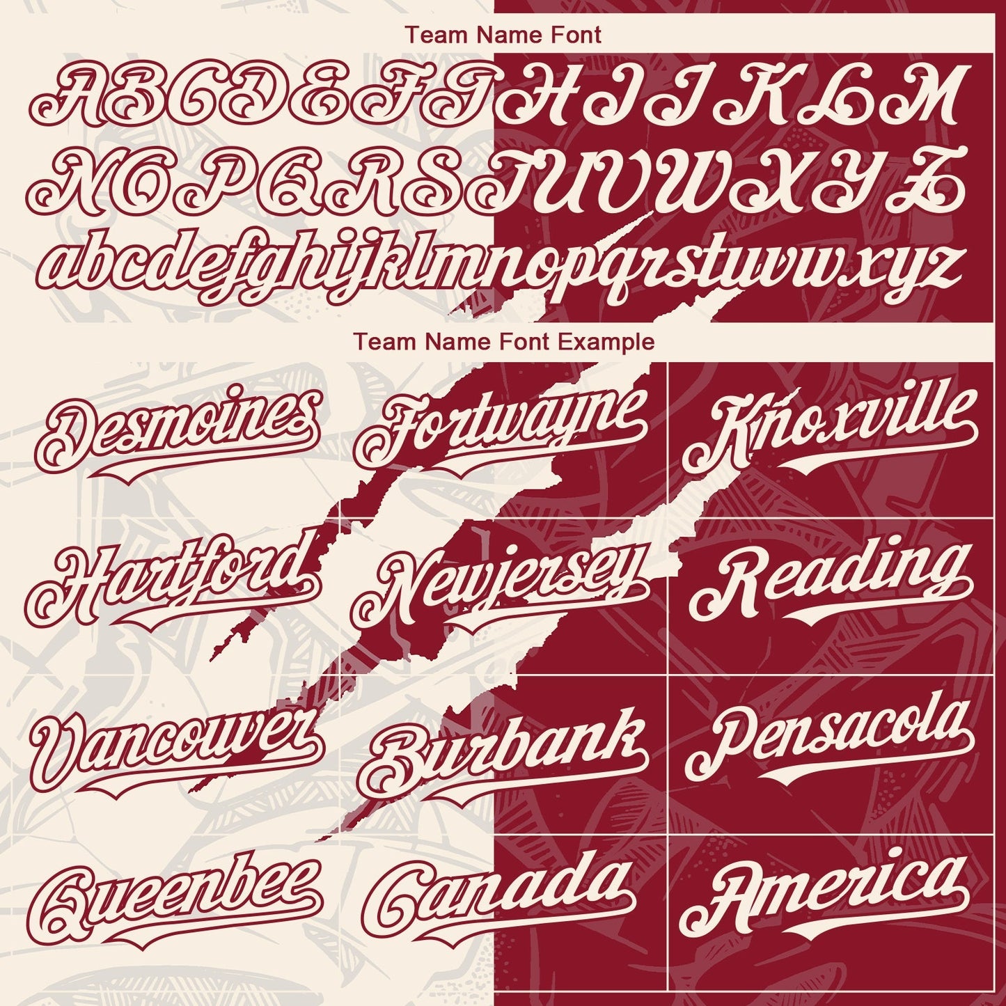 Custom Graffiti Pattern Cream-Crimson 3D Scratch Authentic Baseball Jersey baseball jersey product view 4