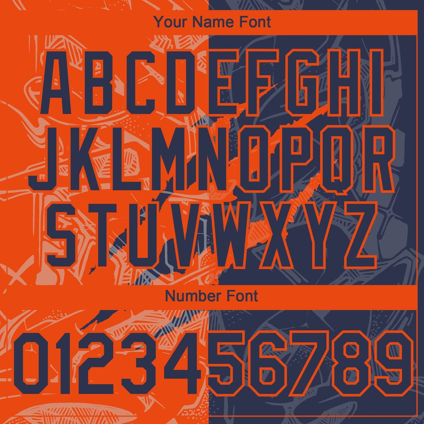 Custom Graffiti Pattern Navy-Orange 3D Scratch Authentic Baseball Jersey baseball jersey product view 5