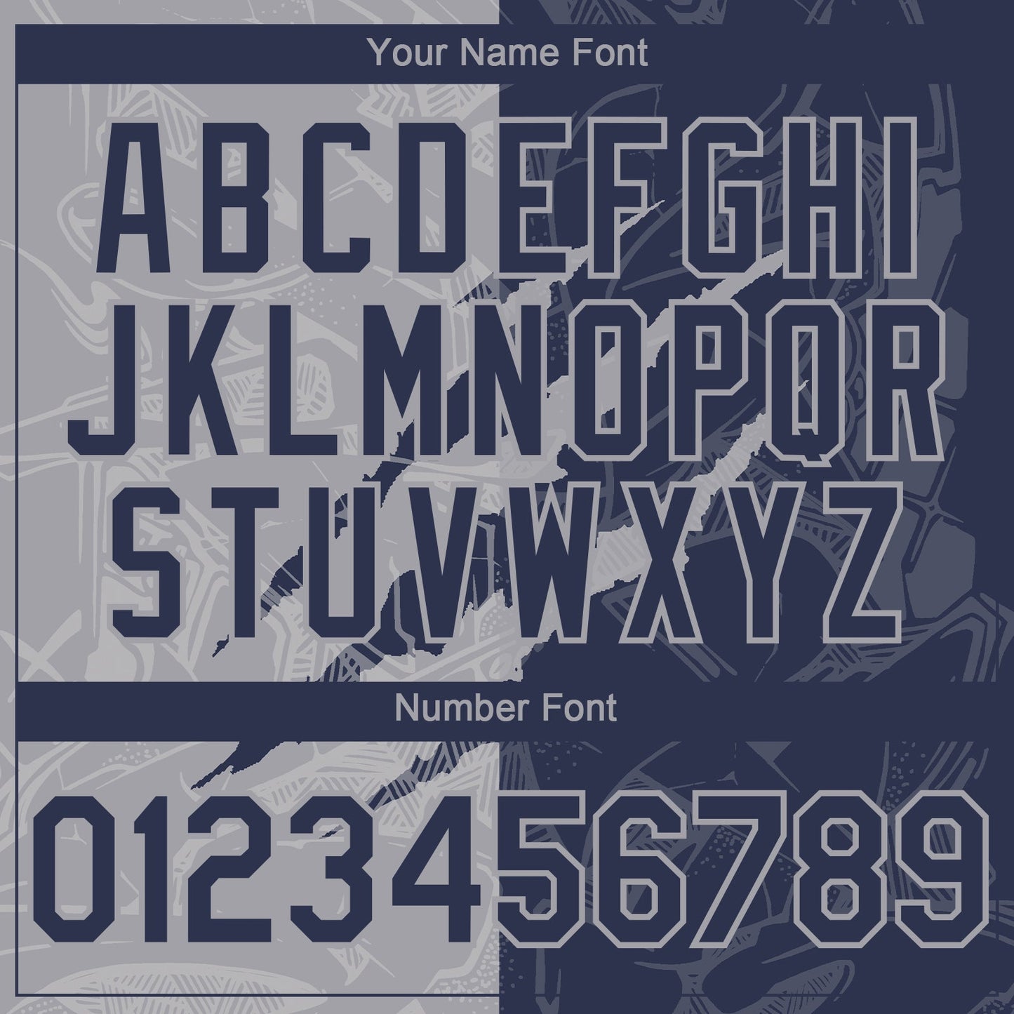 Custom Graffiti Pattern Navy-Gray 3D Scratch Authentic Baseball Jersey baseball jersey product view 5