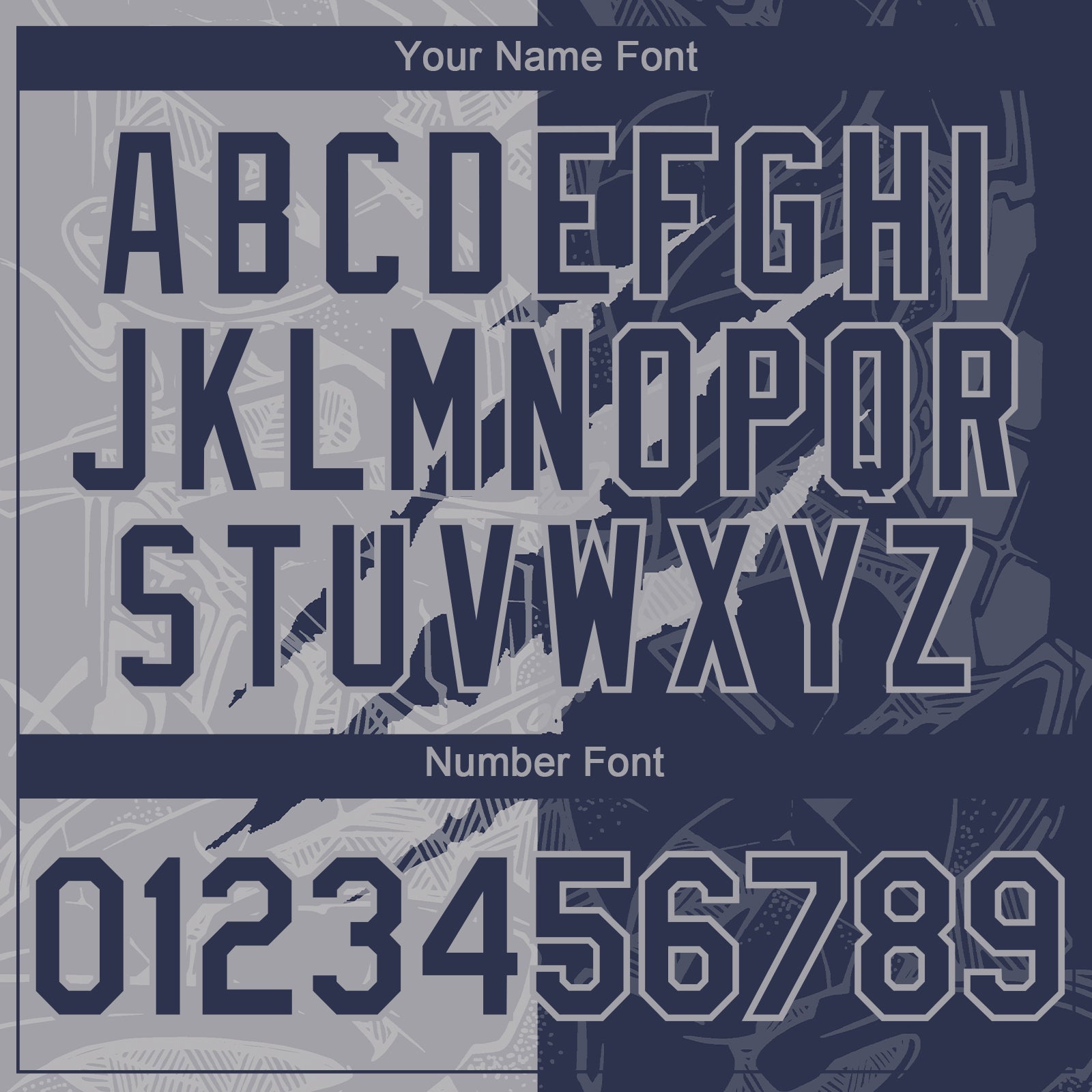 Custom Graffiti Pattern Navy-Gray 3D Scratch Authentic Baseball Jersey baseball jersey product view 5