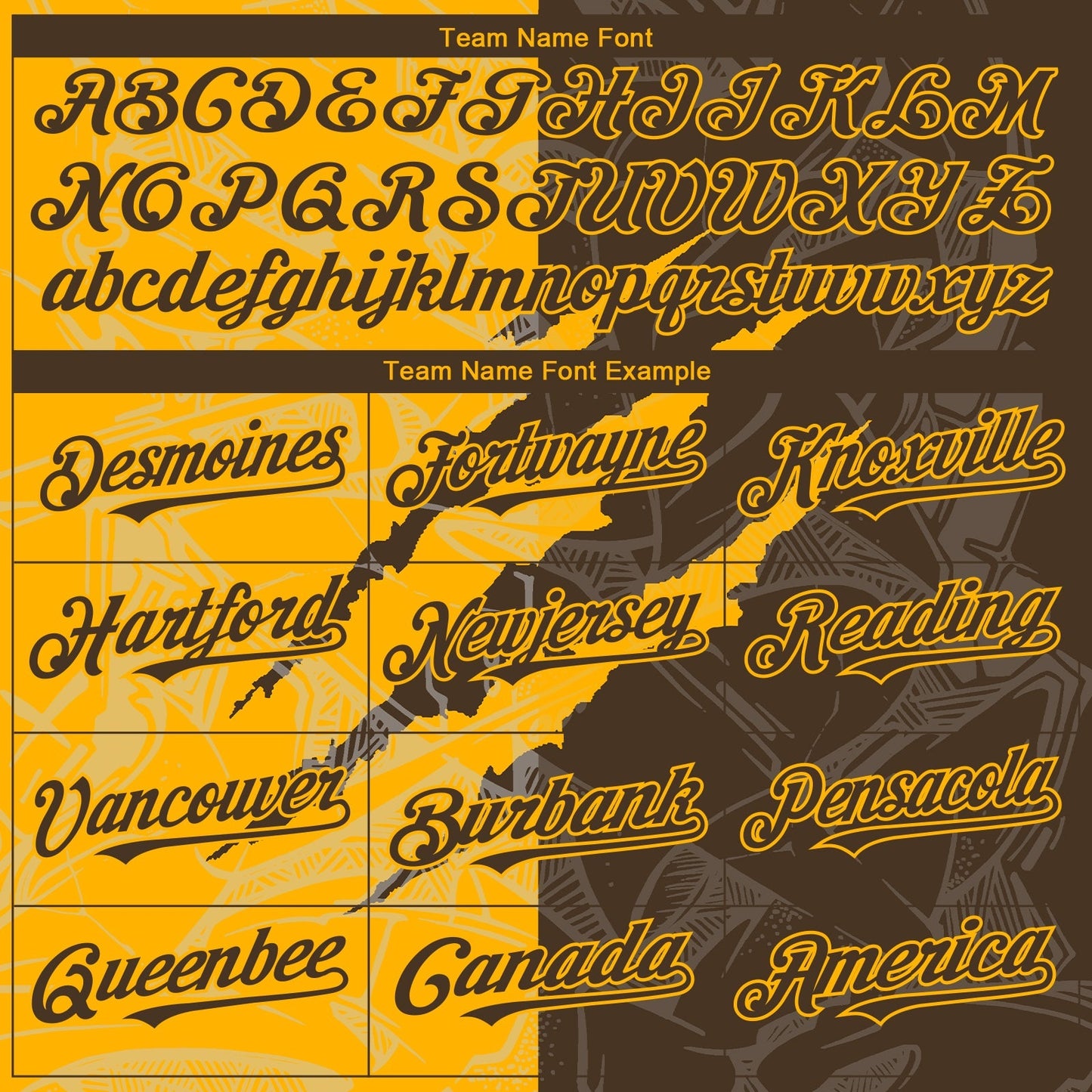 Custom Graffiti Pattern Brown-Gold 3D Scratch Authentic Baseball Jersey baseball jersey product view 4