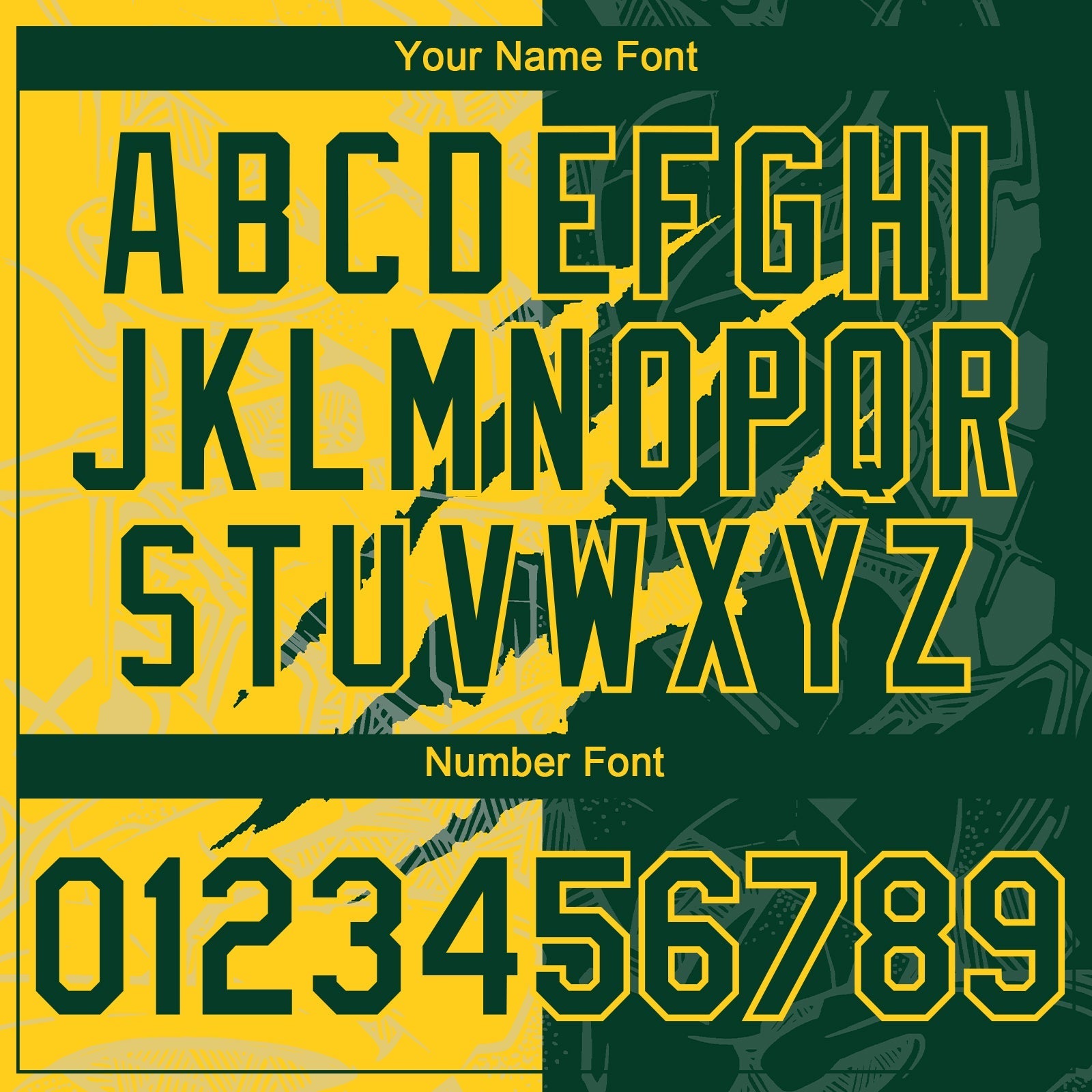 Custom Graffiti Pattern Green-Yellow 3D Scratch Authentic Baseball Jersey baseball jersey product view 5