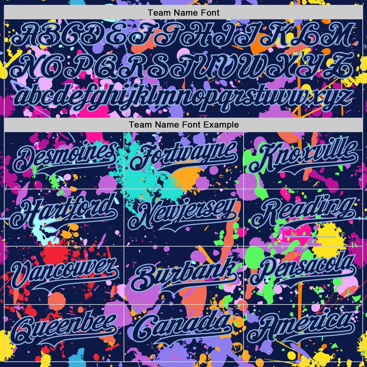 Custom Graffiti Pattern Navy-Light Blue Authentic Baseball Jersey baseball jersey product view 4