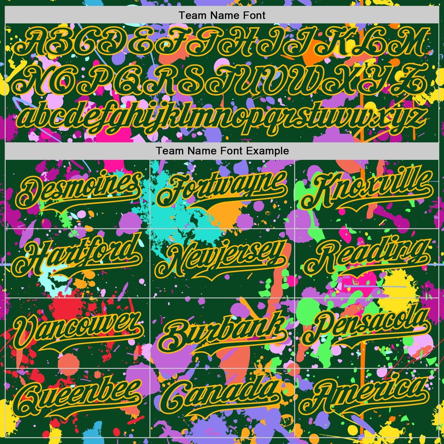 Custom Graffiti Pattern Green-Gold Authentic Baseball Jersey baseball jersey product view 4