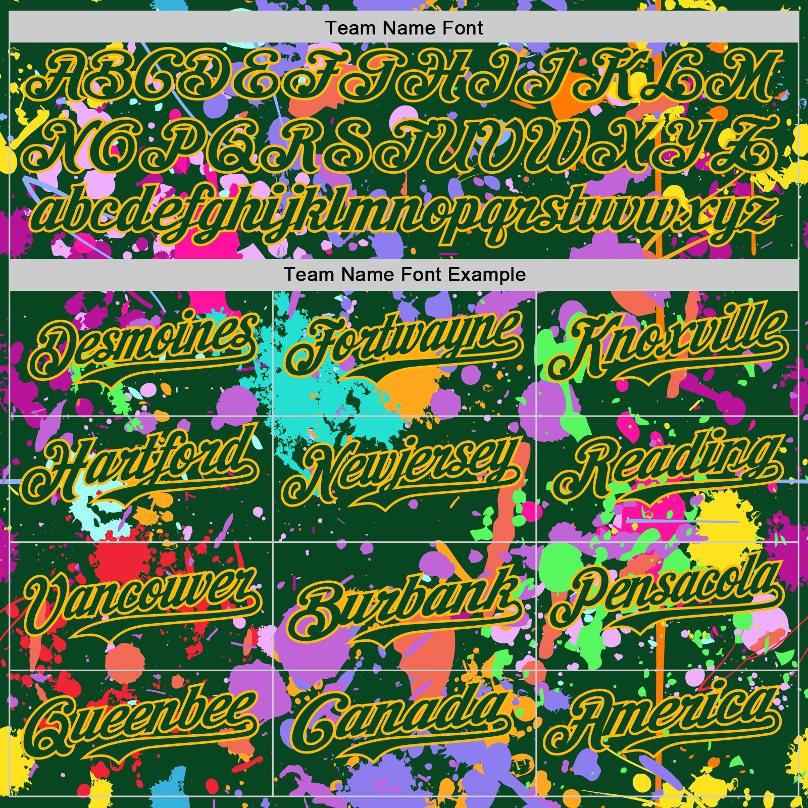 Custom Graffiti Pattern Green-Gold Authentic Baseball Jersey baseball jersey product view 4