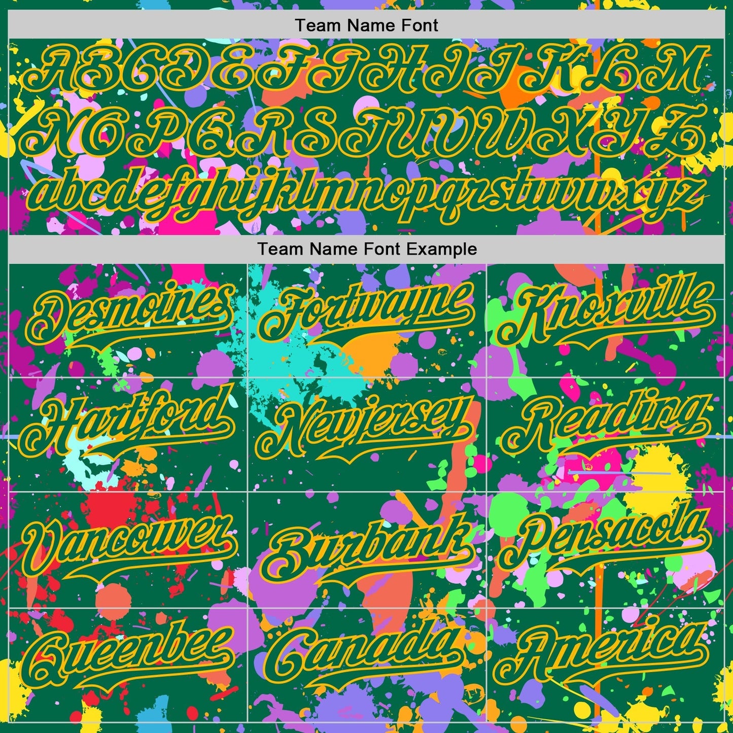 Custom Graffiti Pattern Kelly Green-Gold Authentic Baseball Jersey baseball jersey product view 4