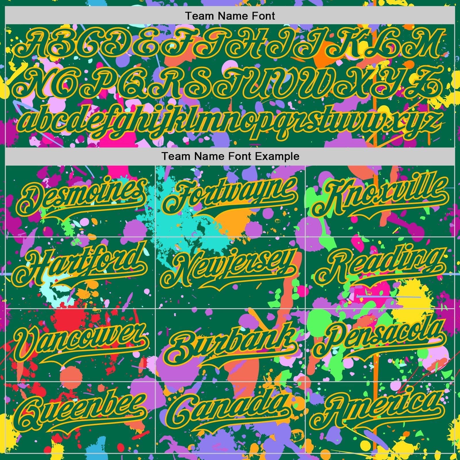 Custom Graffiti Pattern Kelly Green-Gold Authentic Baseball Jersey baseball jersey product view 4
