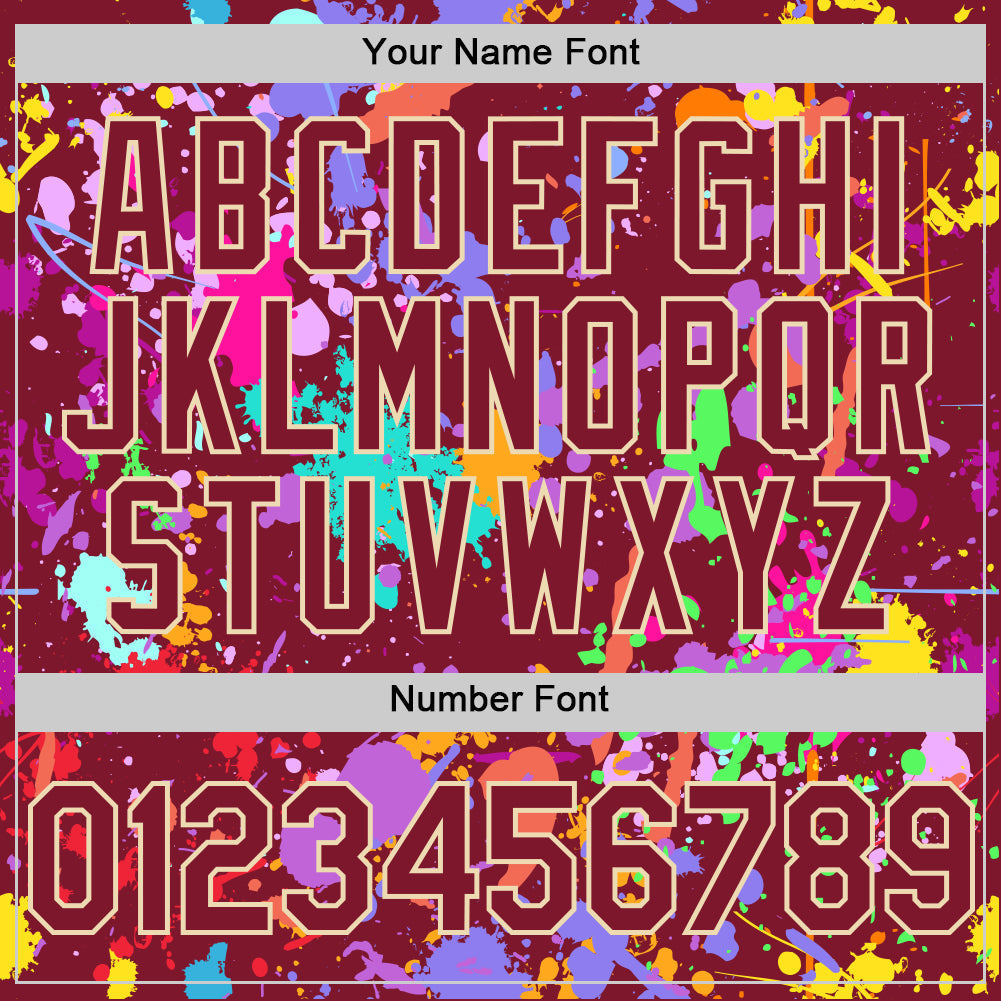 Custom Graffiti Pattern Crimson-Cream Authentic Baseball Jersey baseball jersey product view 5