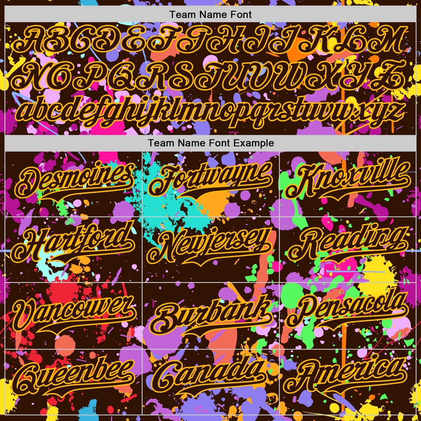 Custom Graffiti Pattern Brown-Gold Authentic Baseball Jersey baseball jersey product view 4