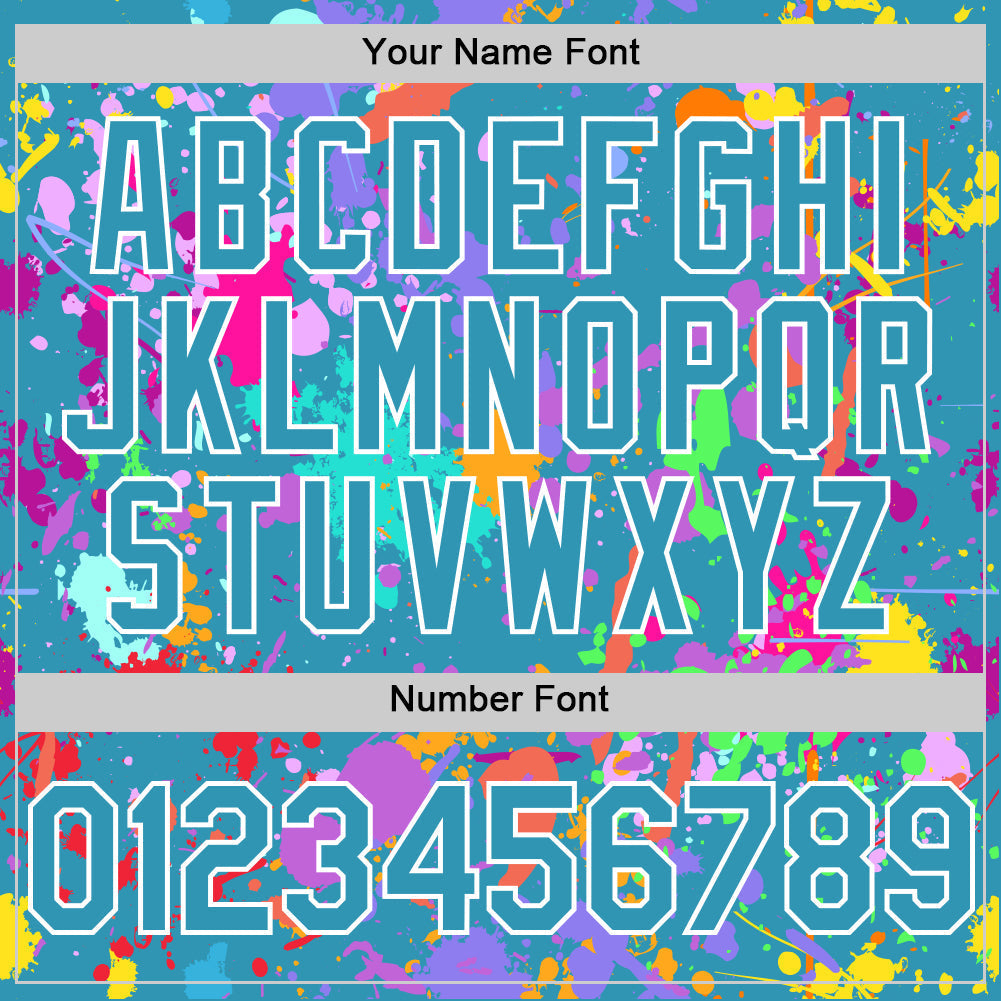 Custom Graffiti Pattern Panther Blue-White Authentic Baseball Jersey baseball jersey product view 5