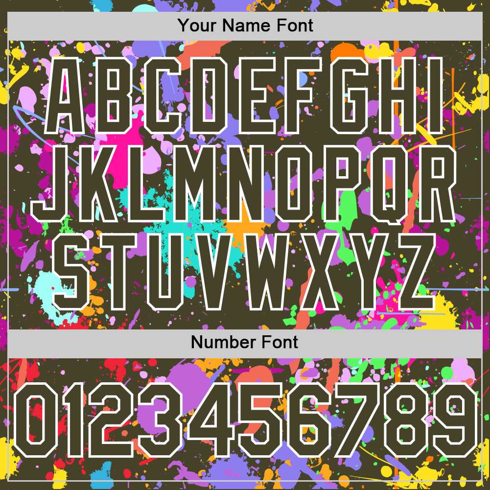 Custom Graffiti Pattern Olive-White Authentic Baseball Jersey baseball jersey product view 5