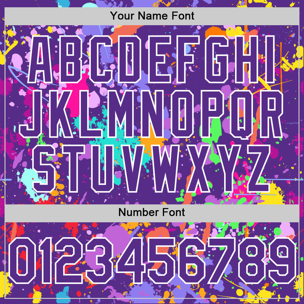 Custom Graffiti Pattern Purple-White Authentic Baseball Jersey baseball jersey product view 5