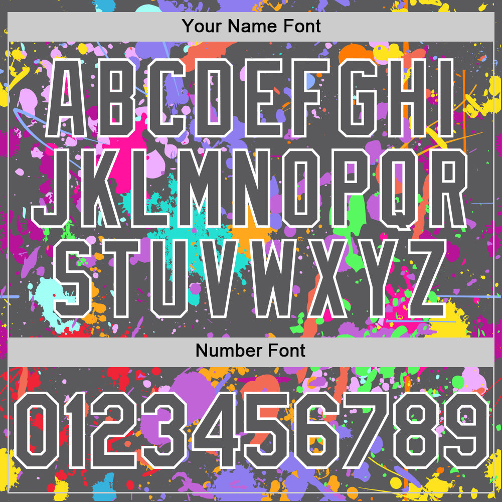 Custom Graffiti Pattern Steel Gray-White Authentic Baseball Jersey baseball jersey product view 5