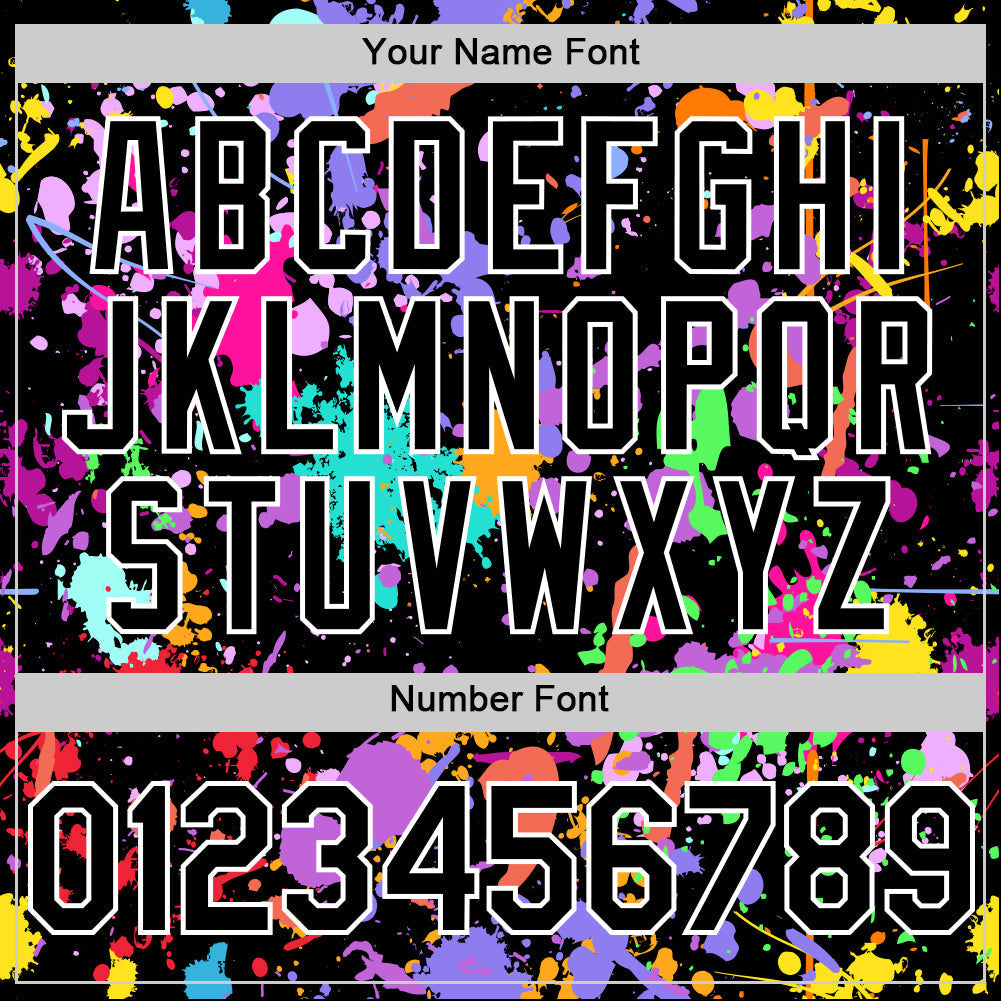 Custom Graffiti Pattern Black-White Authentic Baseball Jersey baseball jersey product view 5