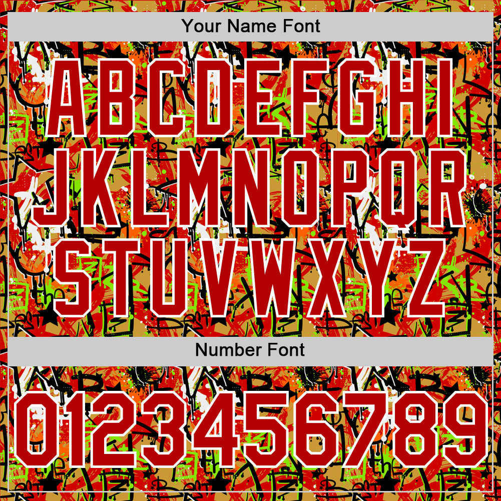 Custom Graffiti Pattern Red-White Splatter Authentic Baseball Jersey baseball jersey product view 5