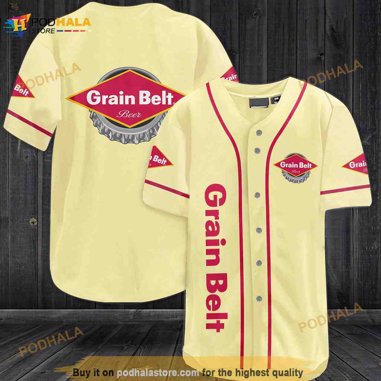 Grain Belt Beer 3D Baseball Jersey baseball jersey product view 1