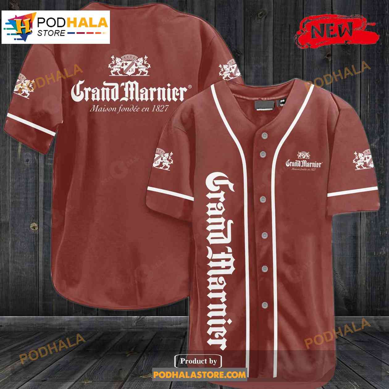 Grand Marnier All Over Print Unisex Baseball Jersey baseball jersey product view 1