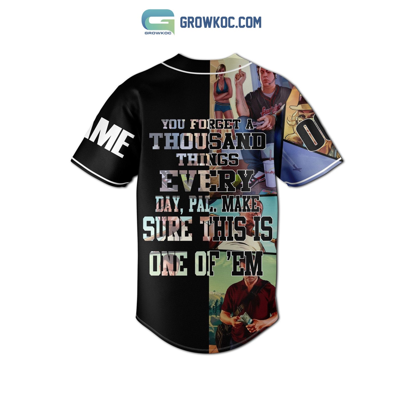 Grand Theft Auto V Personalized Baseball Jersey baseball jersey product view 3