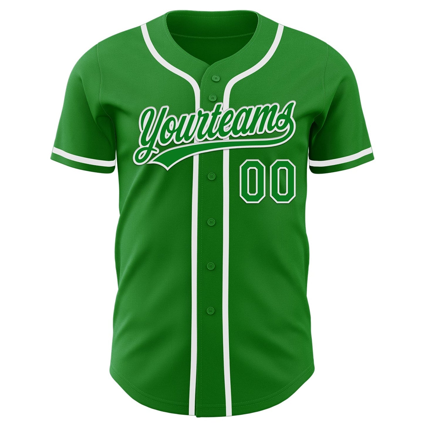 Custom Grass Green White Authentic Baseball Jersey baseball jersey product view 2