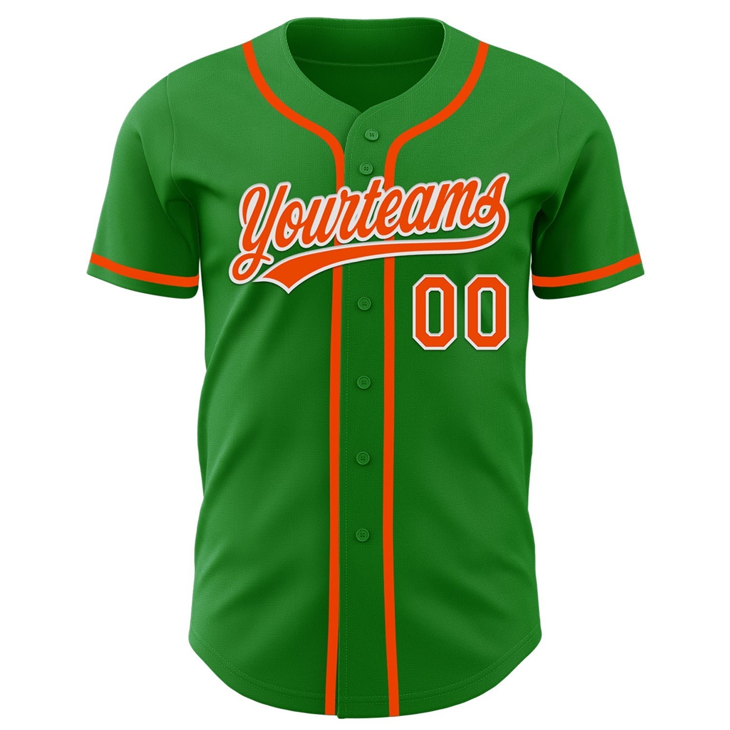 Custom Grass Green Orange-White Authentic Baseball Jersey baseball jersey product view 2