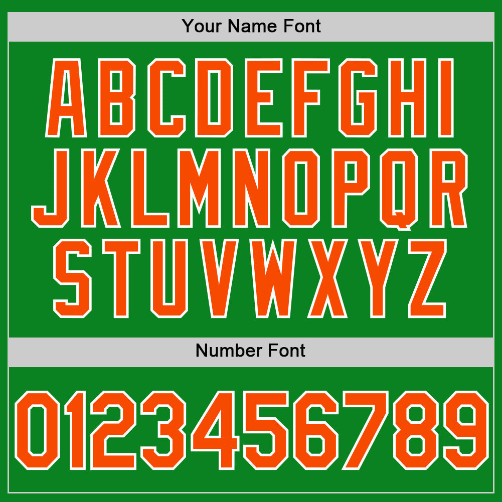 Custom Grass Green Orange-White Authentic Baseball Jersey baseball jersey product view 5