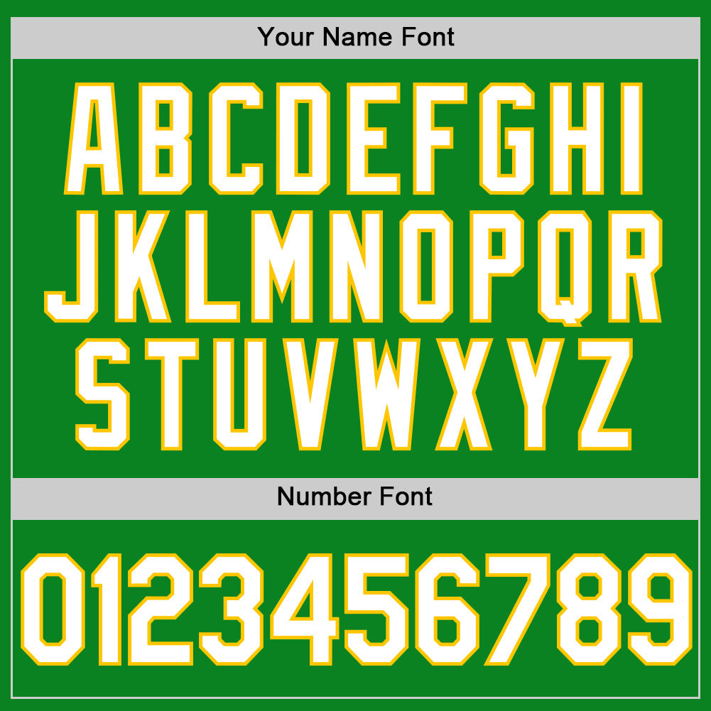 Custom Grass Green White-Yellow Authentic Baseball Jersey baseball jersey product view 5