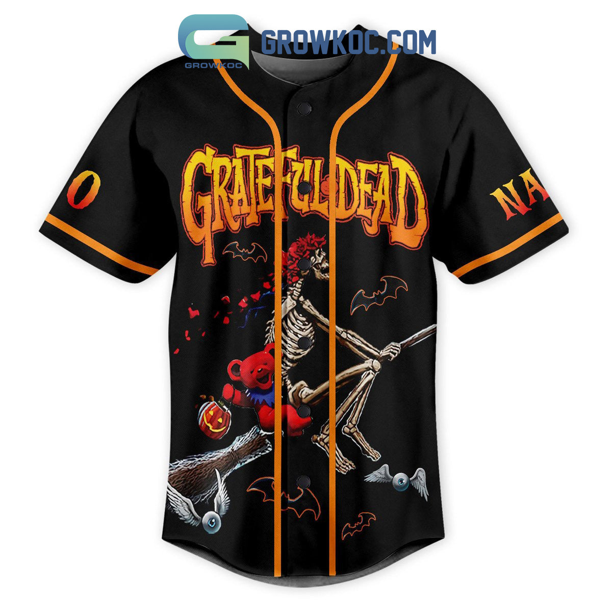 Grateful Dead A Friend Of The Devil Is A Friend Of Mine Personalized Baseball Jersey baseball jersey product view 2