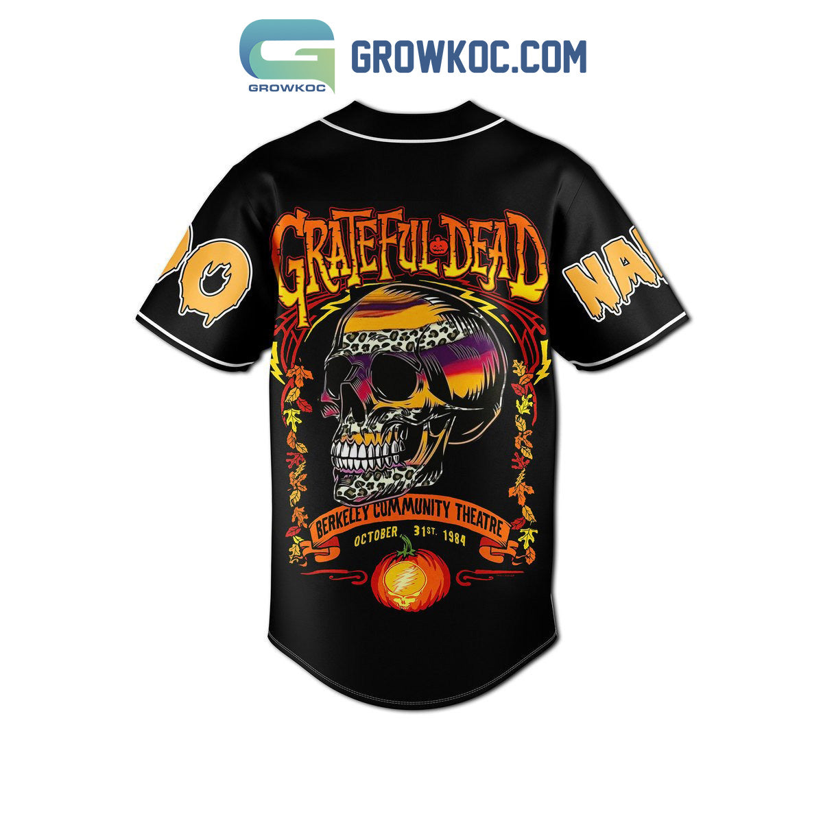 Grateful Dead Halloween 2023 Berkeley Community Theatre Personalized Baseball Jersey baseball jersey product view 3