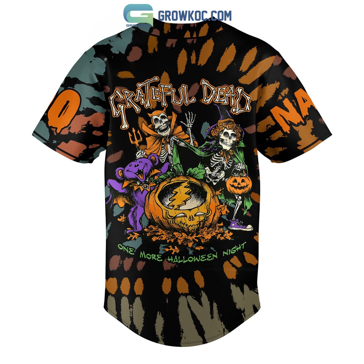 Grateful Dead Happy Halloween One More Night Personalized Baseball Jersey baseball jersey product view 3