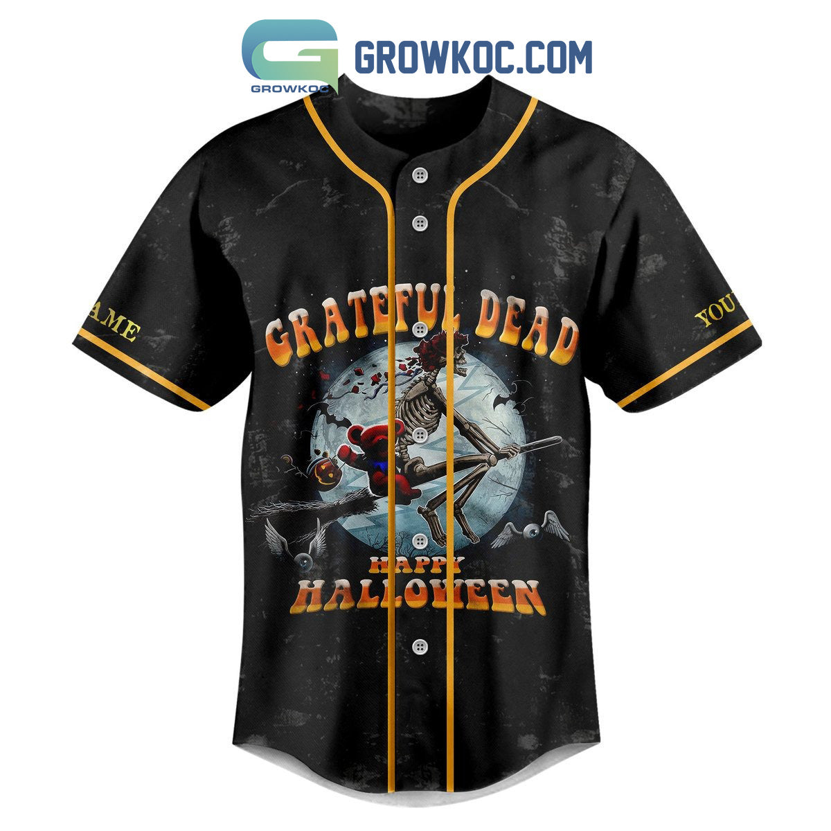 Grateful Dead Happy Halloween Personalized Baseball Jersey baseball jersey product view 2