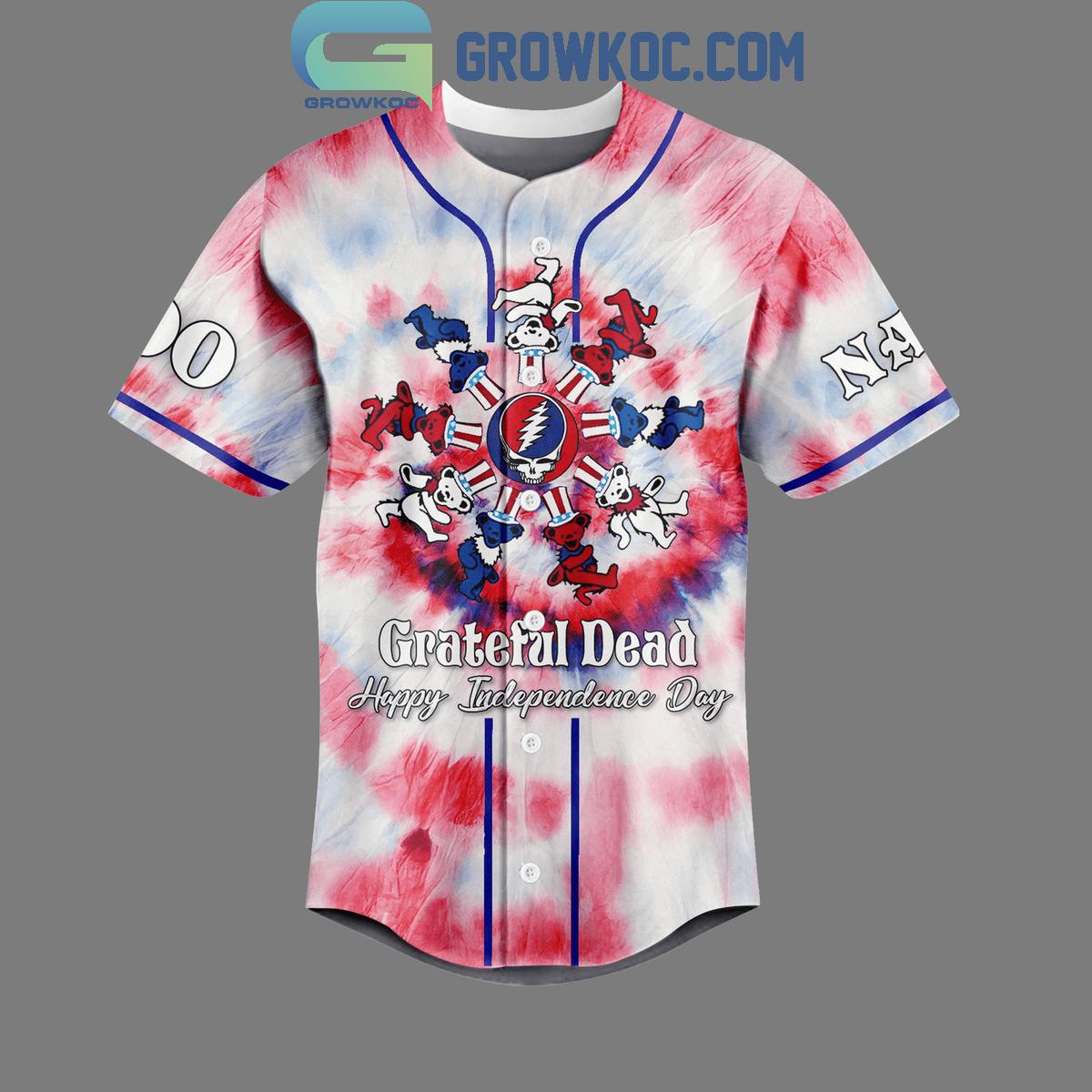 Grateful Dead Happy Independence Day Personalized Baseball Jersey baseball jersey product view 2