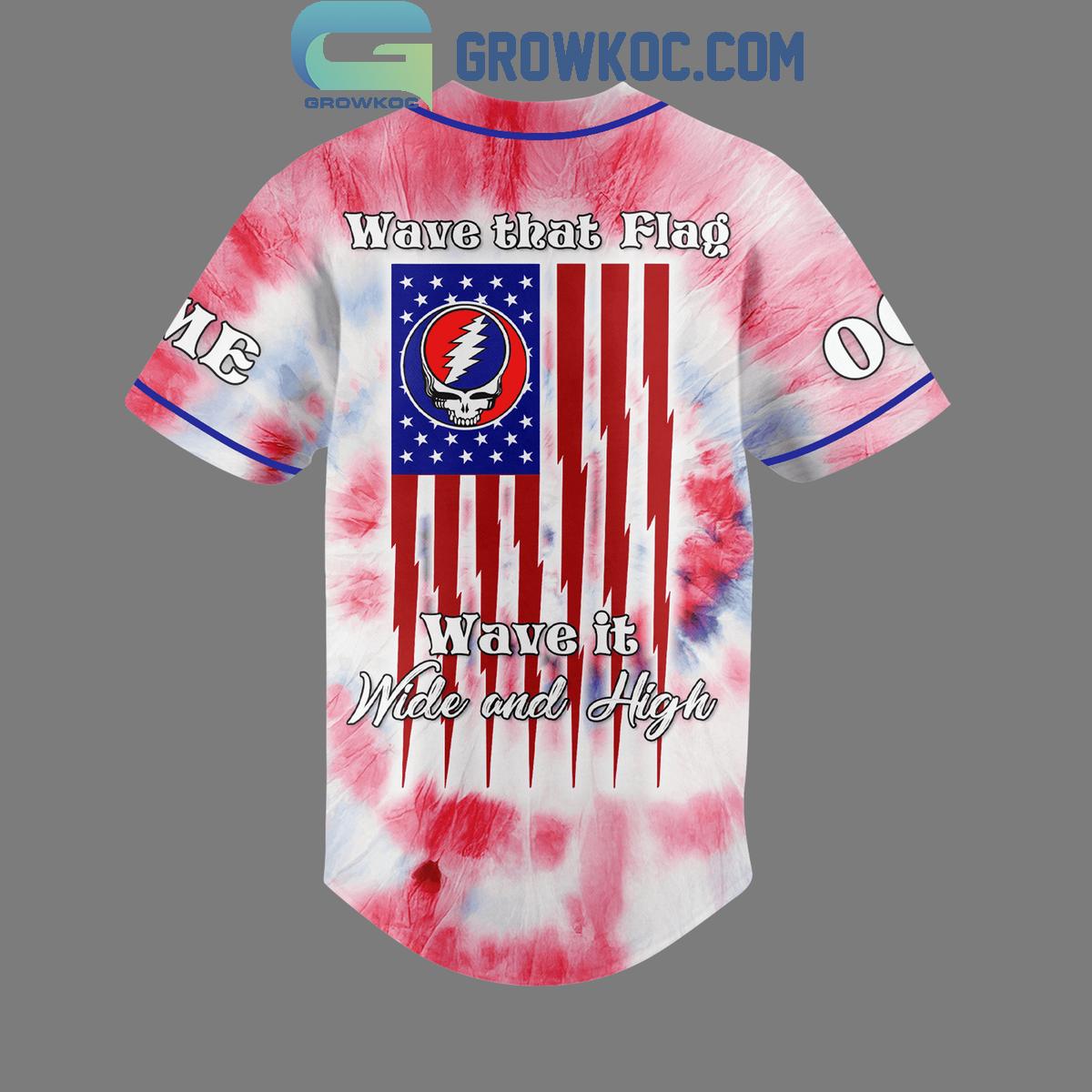 Grateful Dead Happy Independence Day Personalized Baseball Jersey baseball jersey product view 3