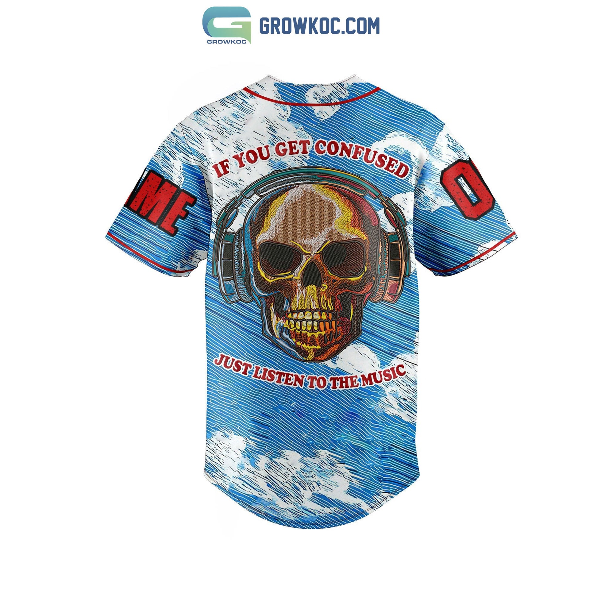 Grateful Dead If You Get Confused Just Listen To The Music Personalized Baseball Jersey baseball jersey product view 2