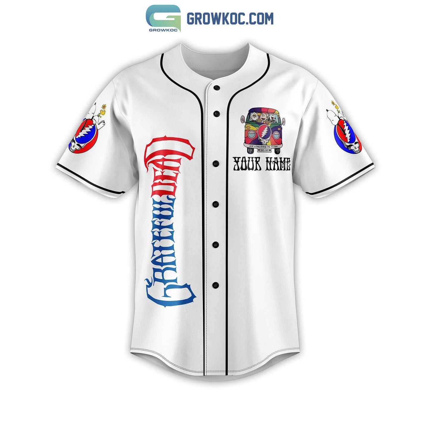 Grateful Dead Memories Personalized Baseball Jersey baseball jersey product view 2