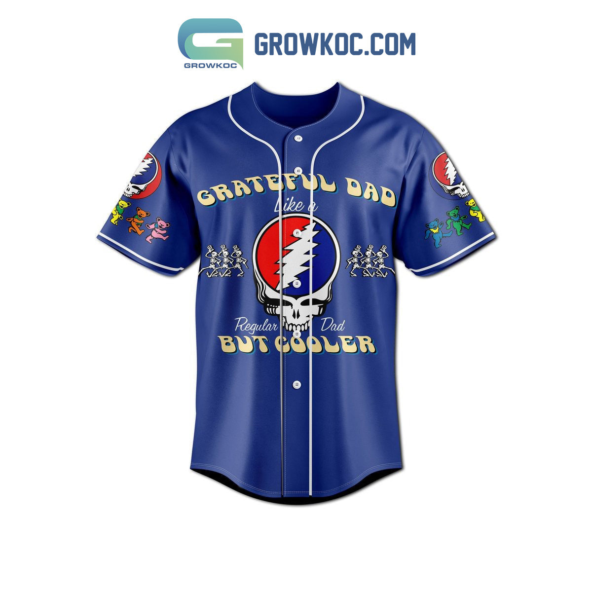 Grateful Dead Regular Dad But Cooler Personalized Baseball Jersey baseball jersey product view 2