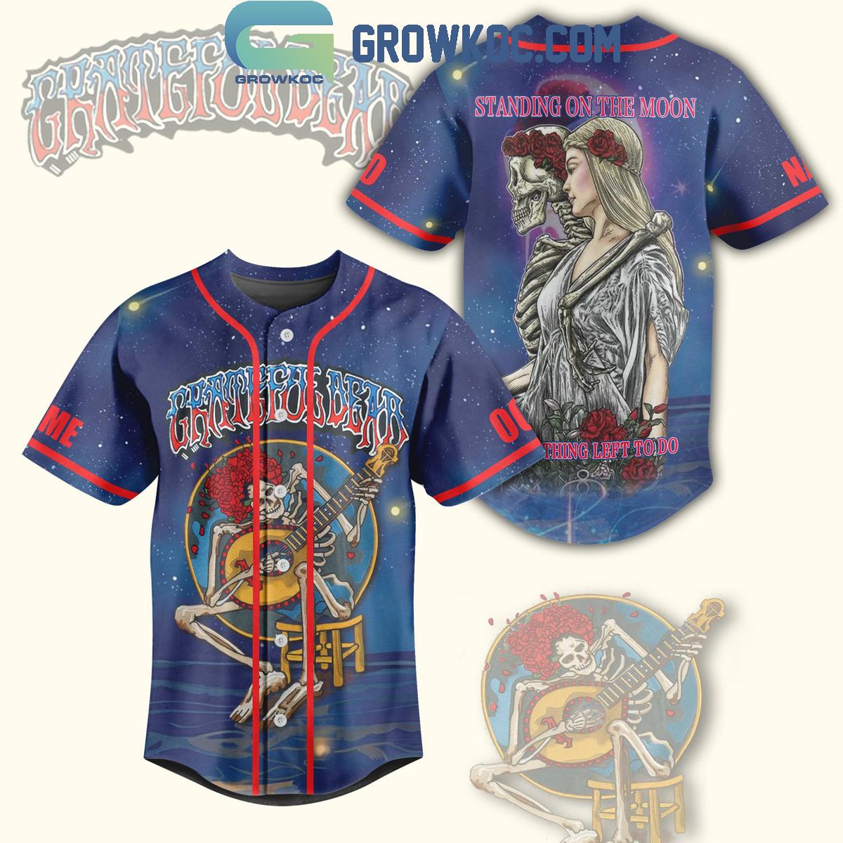 Grateful Dead Standing On The Moon Personalized Baseball Jersey baseball jersey product view 1